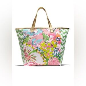 Lilly Pulitzer for Target Floral Tote Bag with Gold Handles